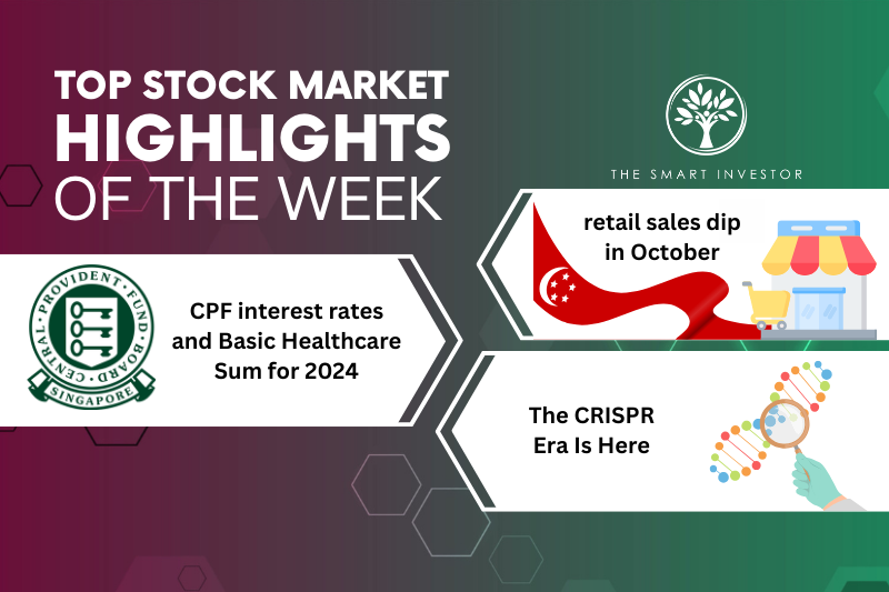 Top Stock Market Highlights of the Week: Singapore Retail Sales, CPF Interest Rates and CRISPR