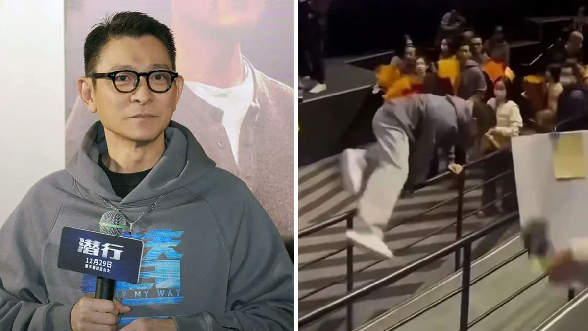 Andy Lau, 61, Leaps Over Railing To Greet Fans