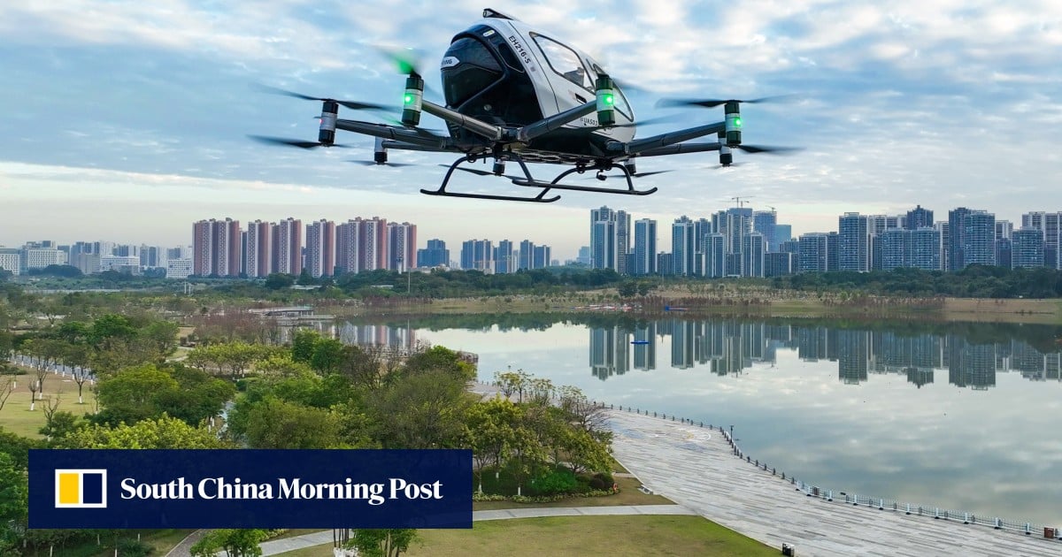 China’s low-altitude economy takes to the skies as unmanned passenger drone completes maiden commercial flight demo