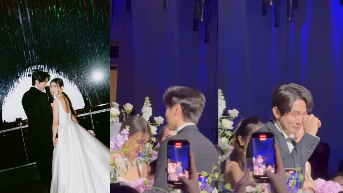 Hong Ling Teared Up As She Walked Down The Aisle With Her Parents Towards Husband Nick Teo