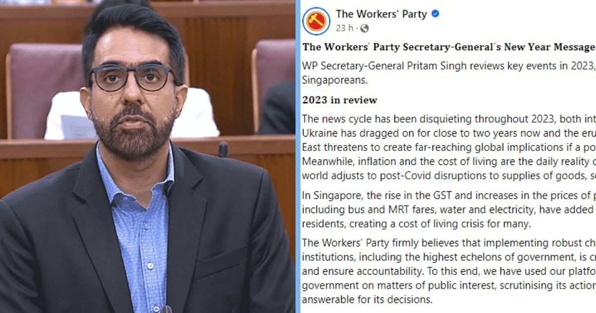 Pritam Singh Reviews What Workers’ Party Has Done for S’poreans in 2023 in New Year Message