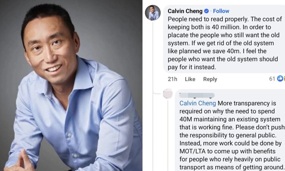 Calvin Cheng’s comment on Minister Chee Hong Tat’s post sparks netizens’ criticism