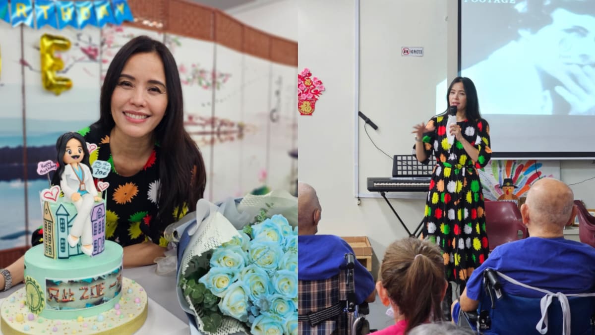 Zoe Tay Teaches Lee Ah Mooi Old Age Home Residents Simple Dance Moves On Her 56th Birthday Celebration