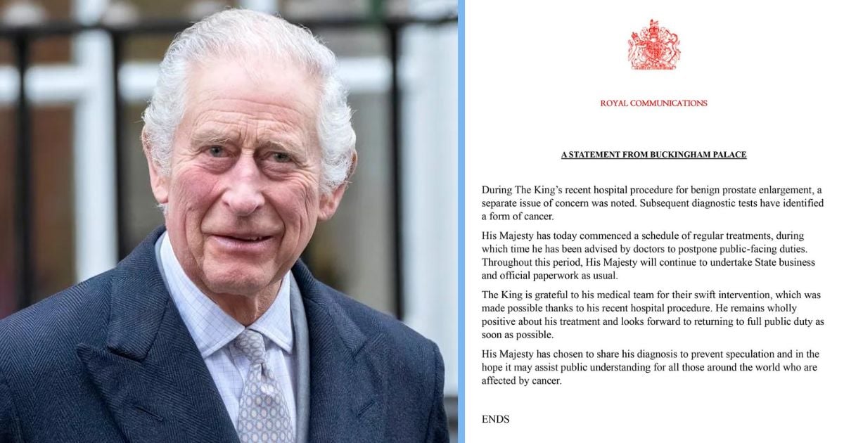 Britain’s King Charles III Revealed to Have Cancer & Will Postpone All Public Engagements