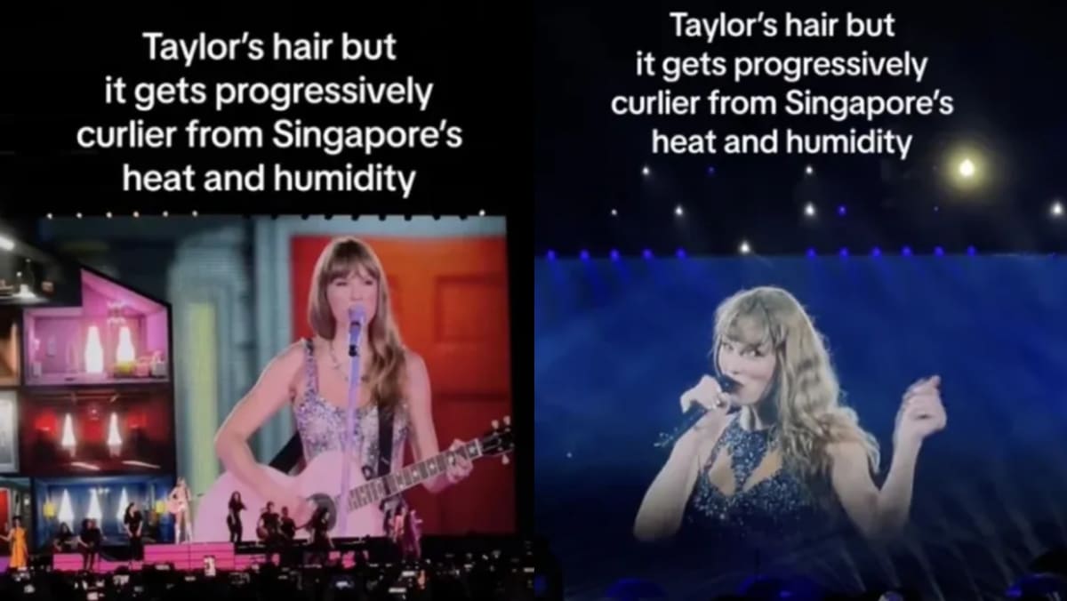 Taylor Swift’s Hair Gets Curlier Over The Course Of Her Concert Thanks To Singapore’s Humidity, She Calls It Returning To “Factory Settings”