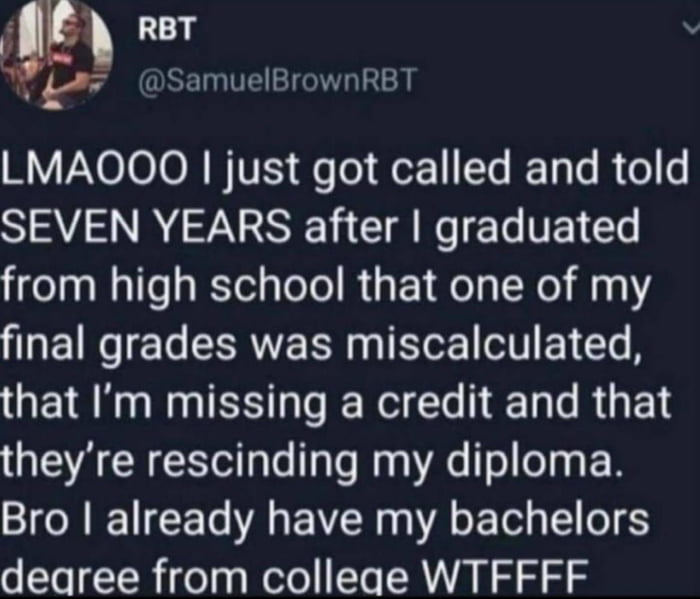 Buddy didn't even graduate