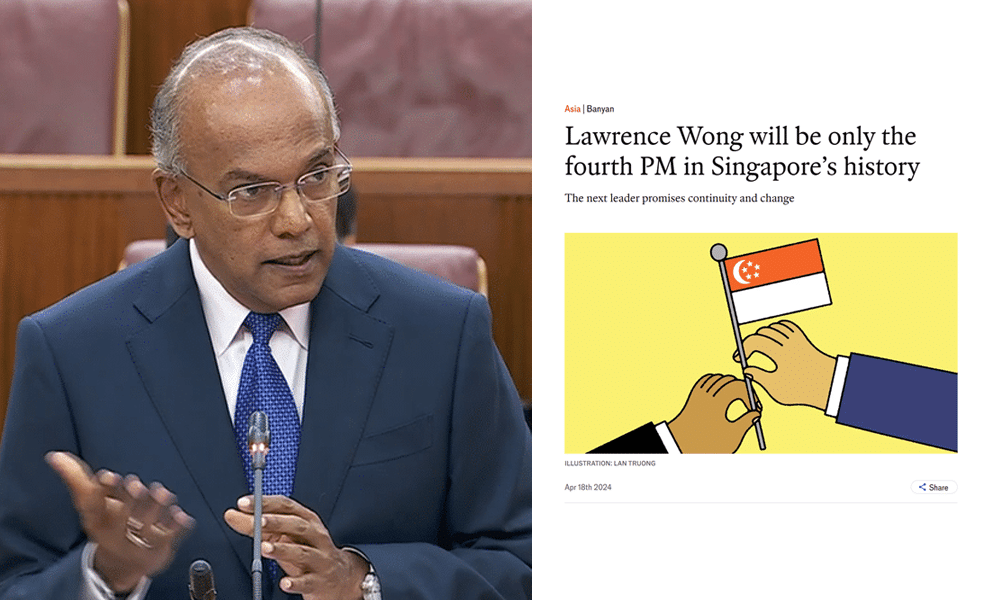 Minister Shanmugam criticizes The Economist over commentary on Singapore’s leadership transition