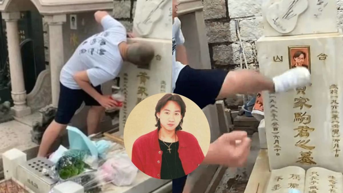 Grave Of Late Beyond Singer Wong Ka Kui Defiled; Two Men Arrested For Smashing & Making Out With His Headstone Photo