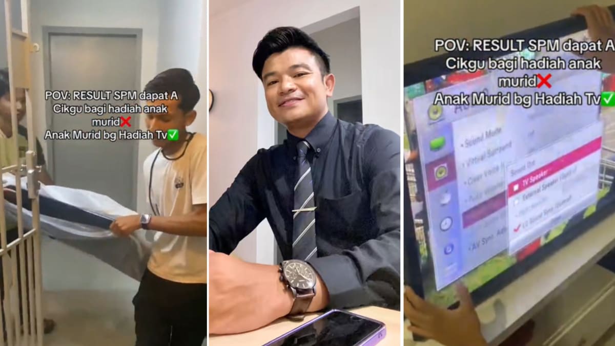 M’sian Teacher Surprised With New TV By Student Who Scored Straight As In Exams