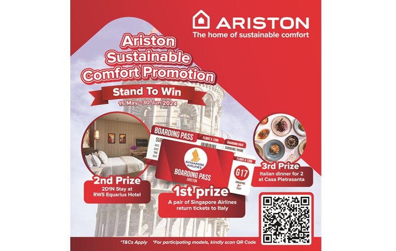 Buy an Ariston, Win Singapore Airlines Tickets to Italy