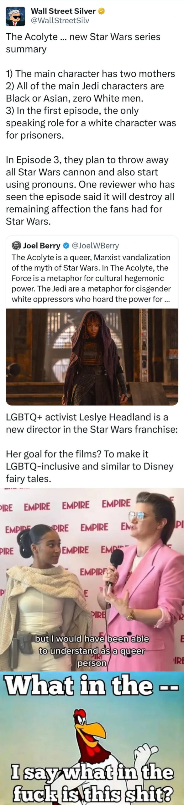 If this is true Disney has butchered the franchise. Well, they kinda already did. Vote with your wallet folks.