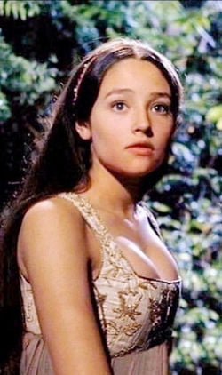 Olivia Hussey, the girl who played Juliet in 'Romeo and Juliet' in 1968. She even shows bobs there which is cool.