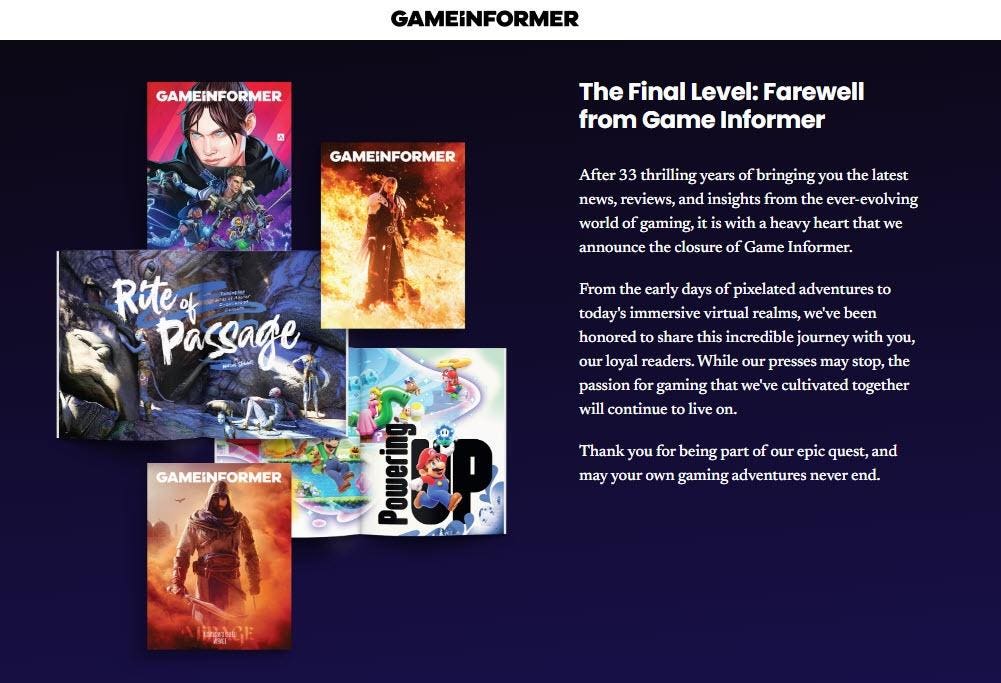 A Deleted Game Informer Is Now Redirecting To GameStop’s AI-Written Statement