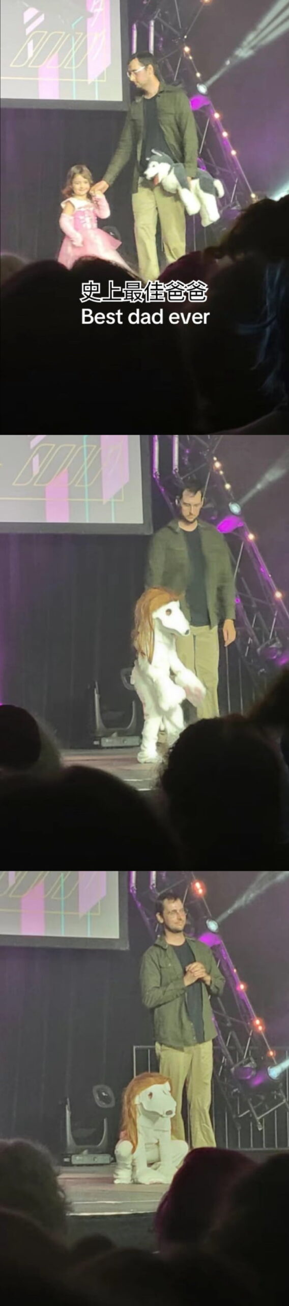 Dad brings daughter to cosplay competition