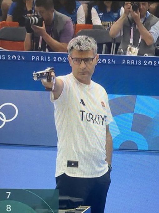 Did Turkey send a hitman to the Olympics? Many teams send fully-kitted out players for the Olympic shooting. Turkey just sent an guy with no specialized lenses, eye cover or ear protection and got the silver medal.