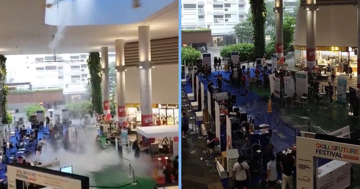 Water Rains Onto SkillsFuture Festival as Kampung Admiralty Tarp Roof Gives Way