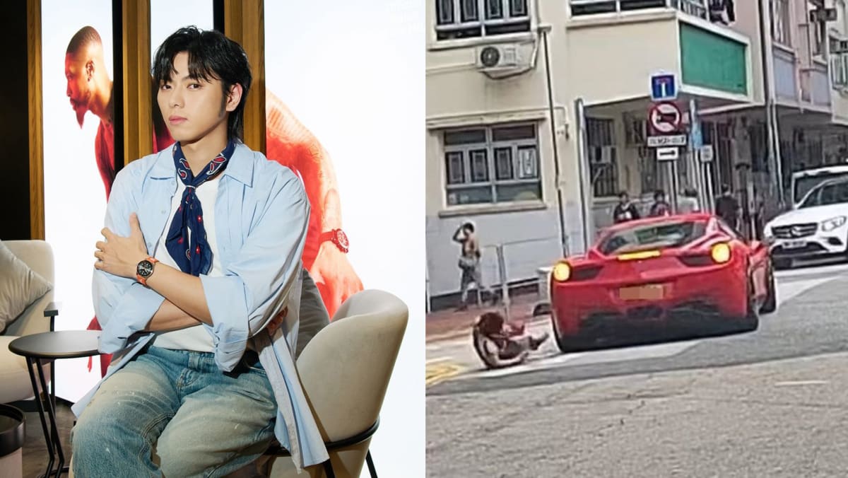 Member Of HK Boyband Error Seen Knocking Down Elderly Woman With His Ferrari And Then Driving Off