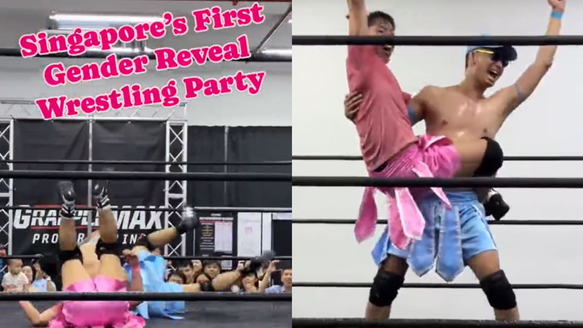 S’porean Couple Announces Gender Of Baby With Wrestling Match