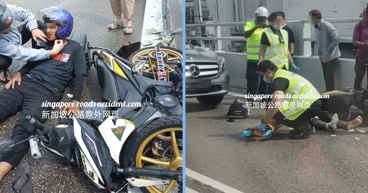 Motorcyclist Injured in Accident at Woodlands Viaduct, Netizens Argue Over Who’s at Fault