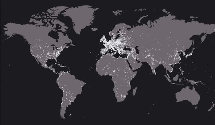 A map showcasing all 10,624 battles recorded on Wikipedia since 2500 BC