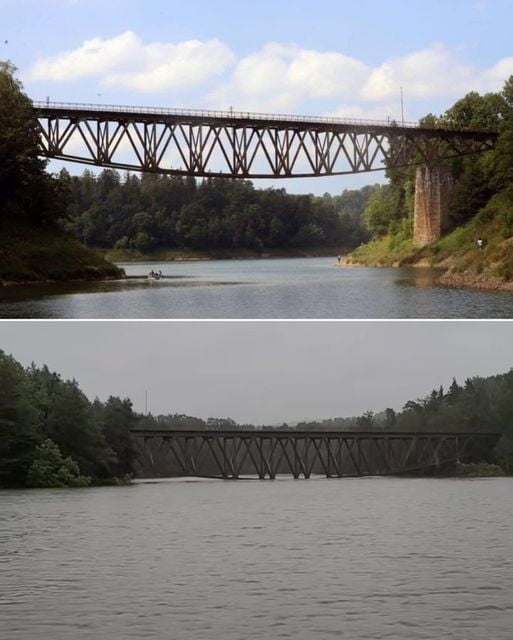 Railway bridge in Poland- every day vs last Sunday