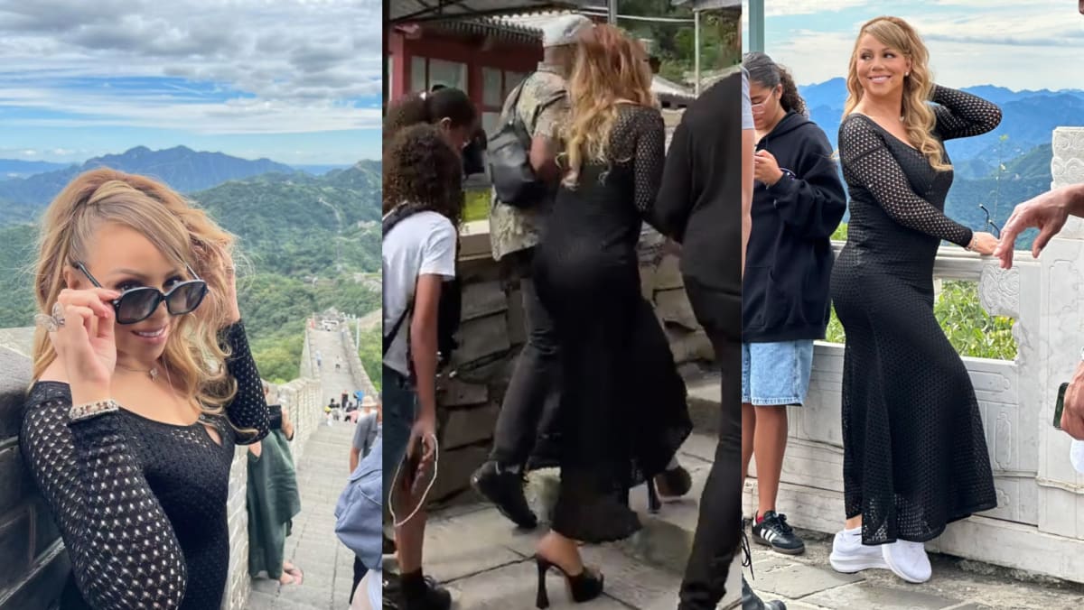 Mariah Carey Climbs Great Wall Of China In 6-Inch Heels, Changes To Sneakers To Reach Summit