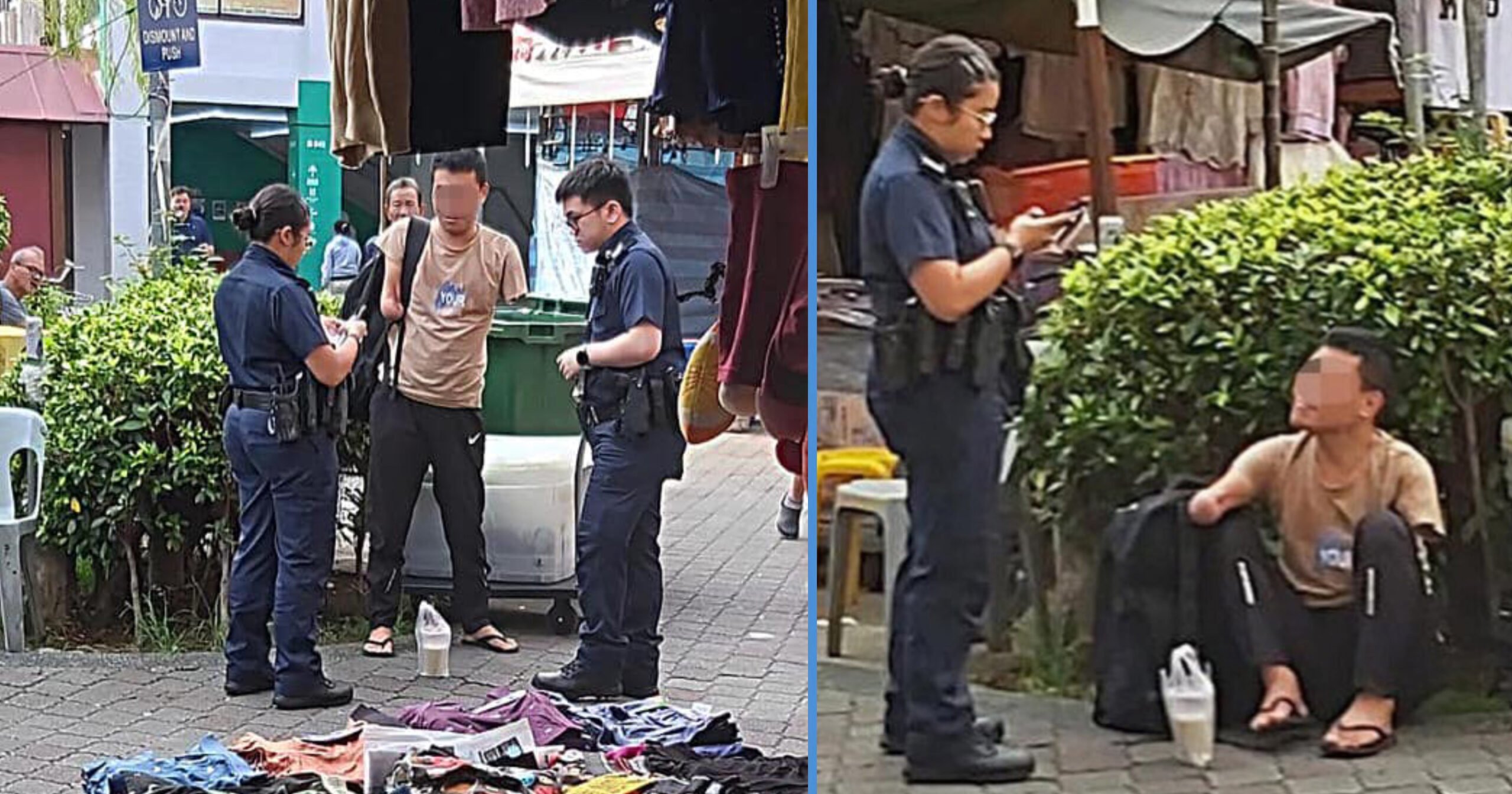 Yishun Disabled Beggar Found to be a Foreigner & Taken Away by the Police