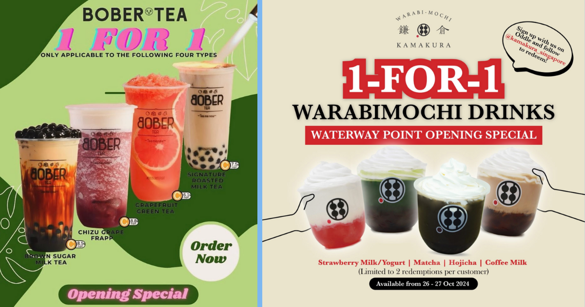 4 Bubble Tea Shops To Get 1-for-1 Drinks From 25 To 27 October 2024