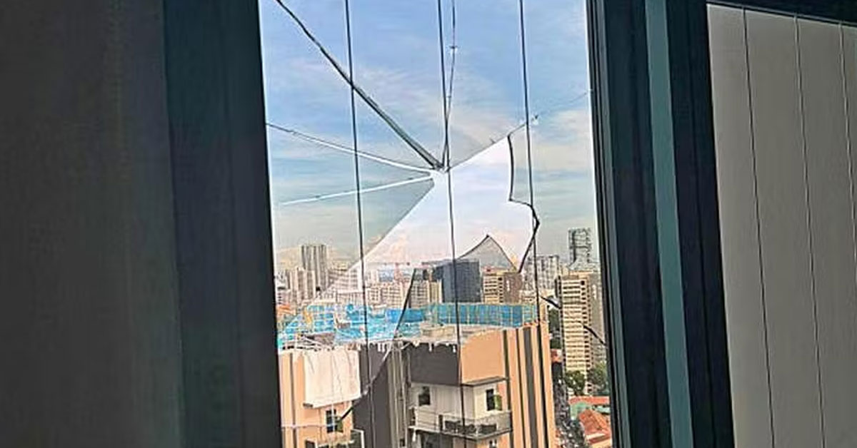 Bedroom Window in Farrer Park Suddenly Shattered on 30th Floor, Possibly Struck by Gondola