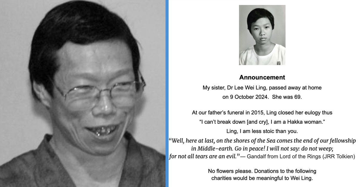 Dr Lee Wei Ling, Daughter of Lee Kuan Yew, Dies at 69 Years Old