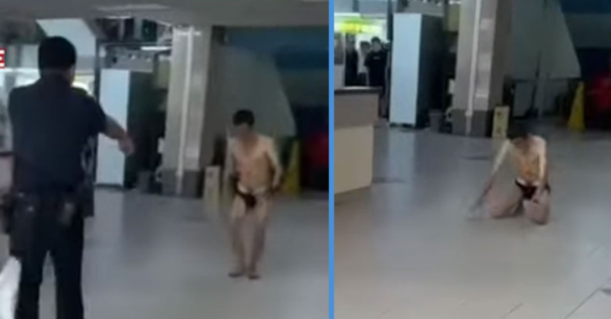 Man in Underwear Arrested After Arming Himself With Knife in Textile Centre at Jalan Sultan