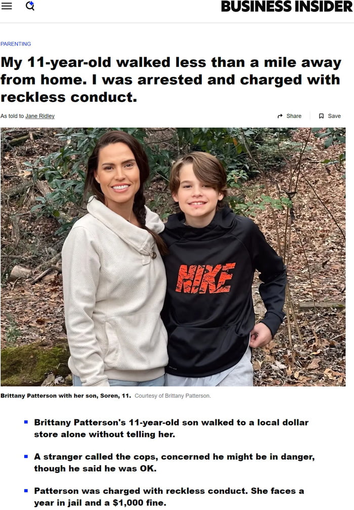 11 year old goes to store and Mom gets arrested?