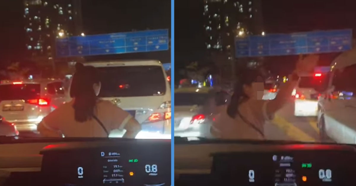 Another Woman Caught on Camera Blocking Car With Body Near JB Checkpoint