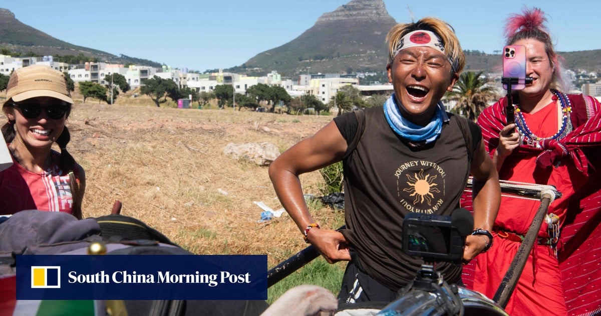 ‘That’s my life,’ says Japanese rickshaw puller at the end of 6,400km trek to South Africa