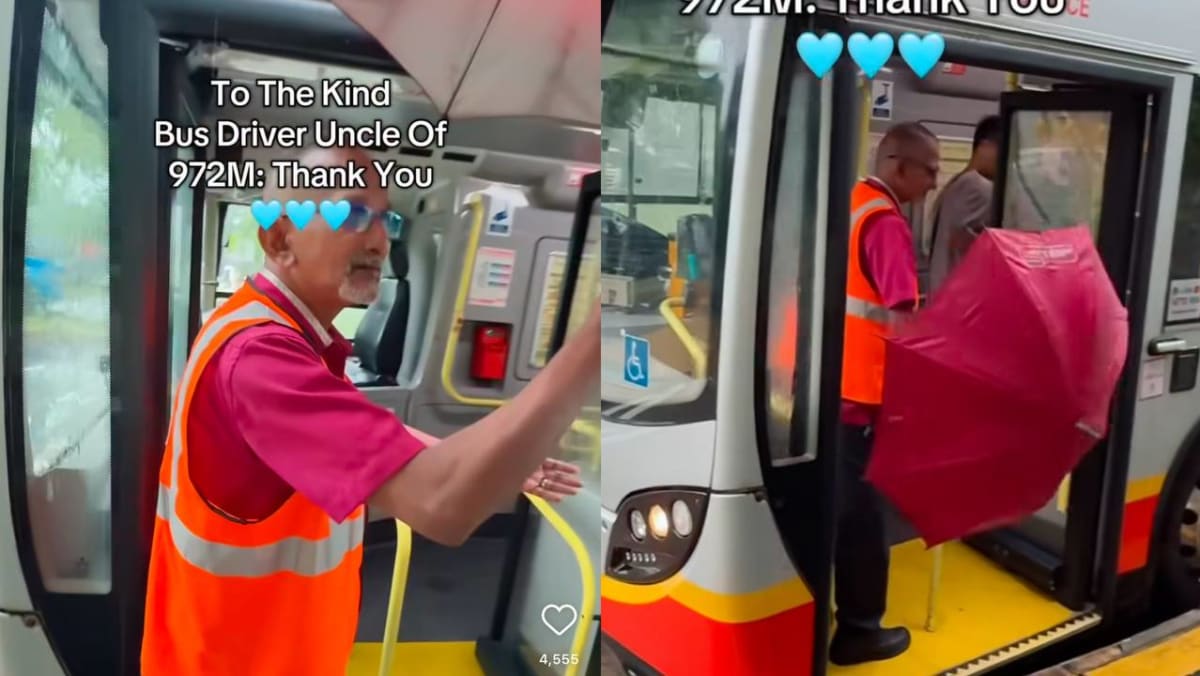 SMRT Bus Captain Praised For Sheltering Passengers From The Rain With Umbrella