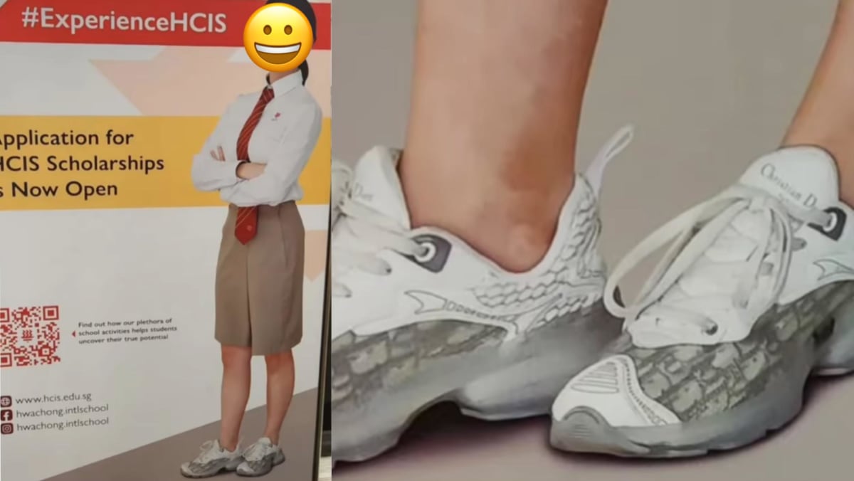 Hwa Chong Student Wears .7K Dior Sneakers In School Scholarship Poster