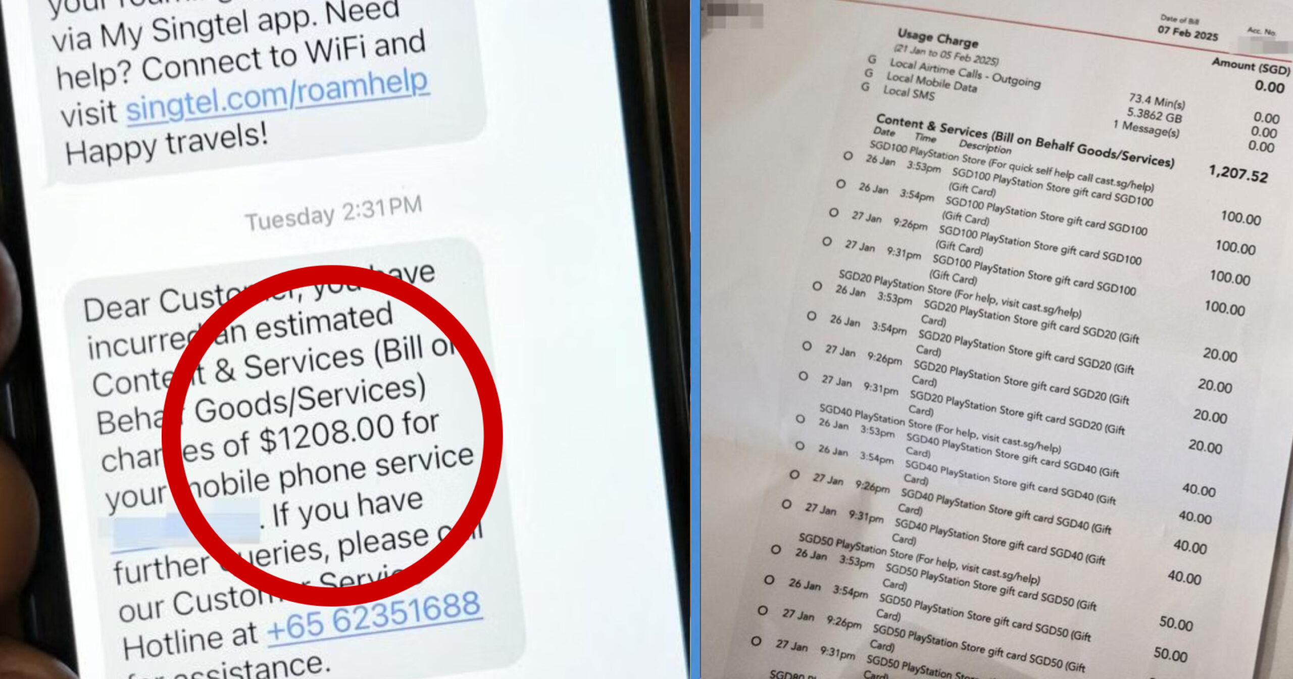 Man Hit with ,000 Phone Bill after Number Stolen for PlayStation Purchases through Singtel’s Cast App